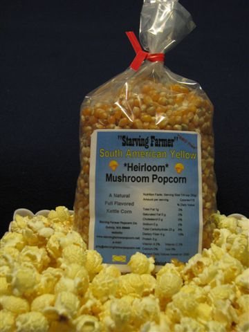 12 - 2 pound bags of South American Yellow Heirloom Mushroom Popcorn