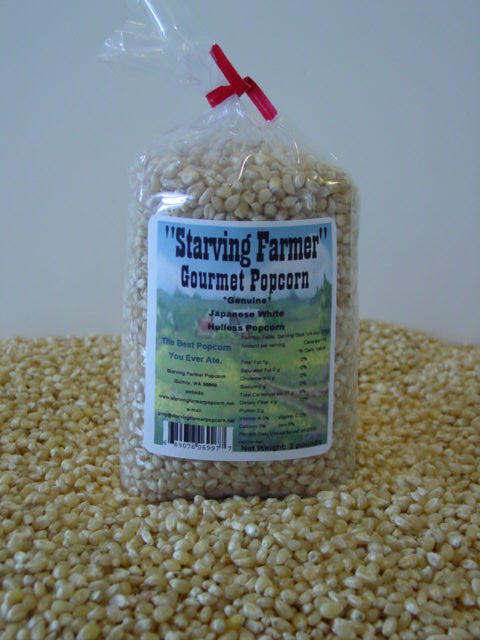 2 - 2 pound bags of Japanese White Hulless Popcorn